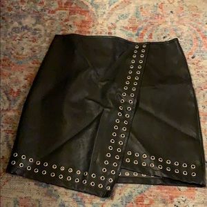 Black leather skirt